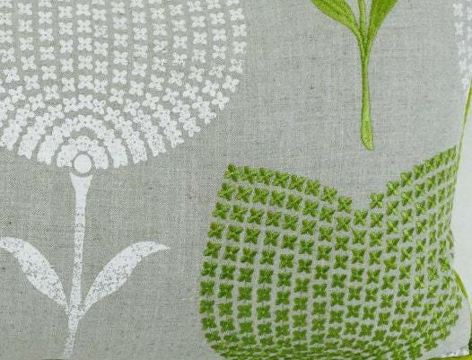Harlequin - Lolita - Apple / Linen - Fresh Embroidered Cushion Cover Handmade Throw Pillow Designer Home Decor.
