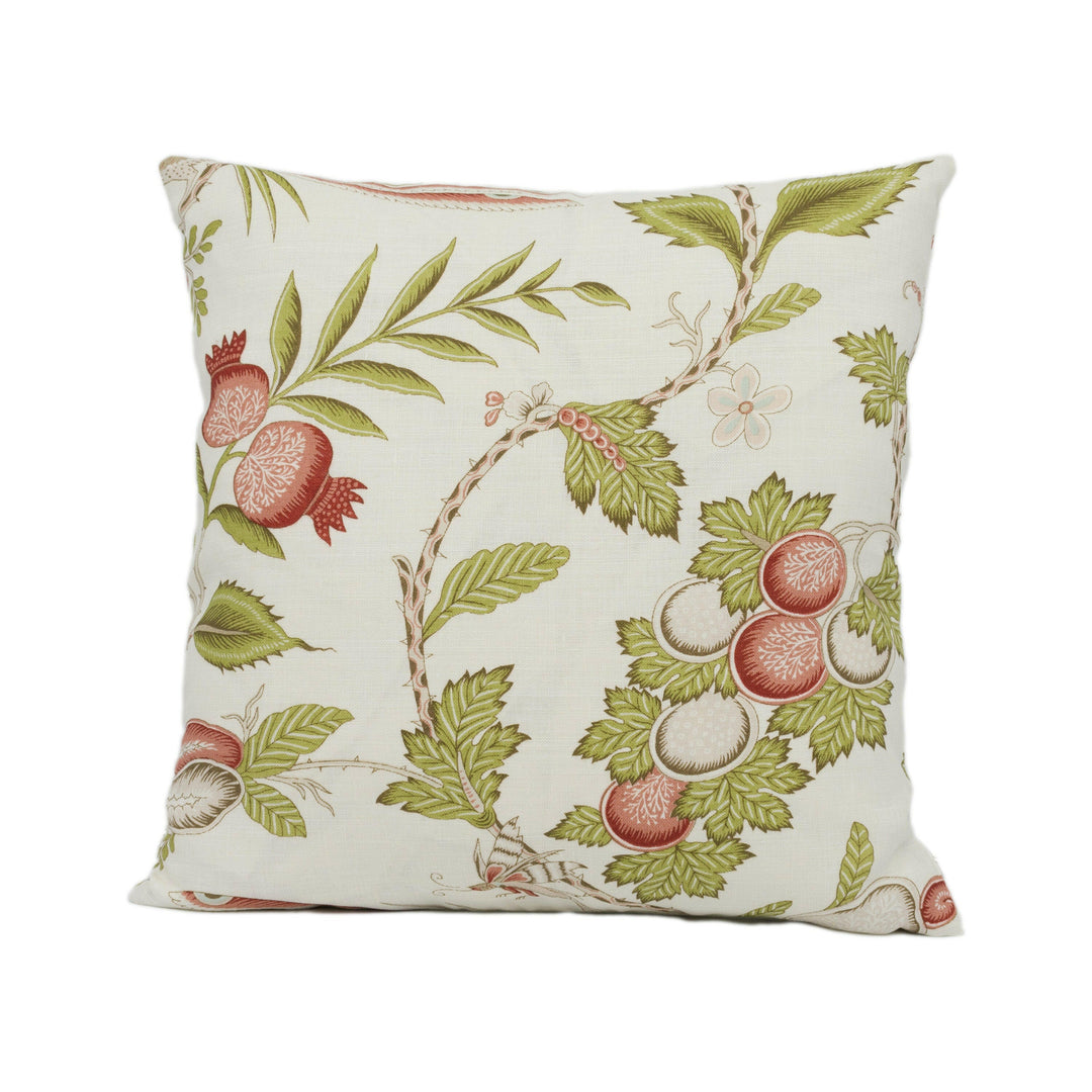 Schumacher - Campagne - Mineral / Rose - Lush Lively French Floral Designer Cushion Cover - Handmade Throw Pillow - Designer Home Decor.