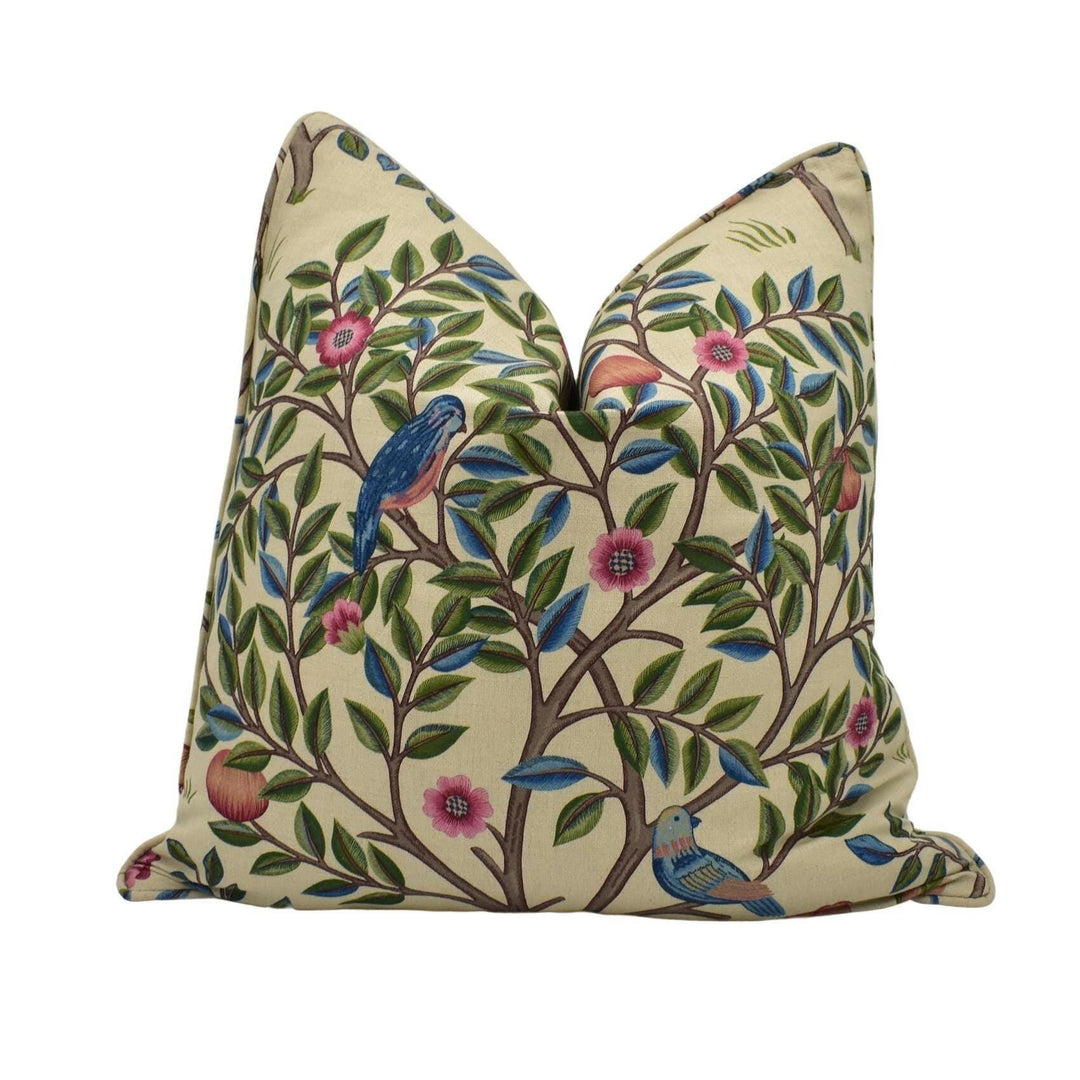 William Morris - Kelmscott Tree - Woad / Wine - Beautiful Heritage Classic English Designer Cushion Cover - Luxury Handmade Throw Pillow.