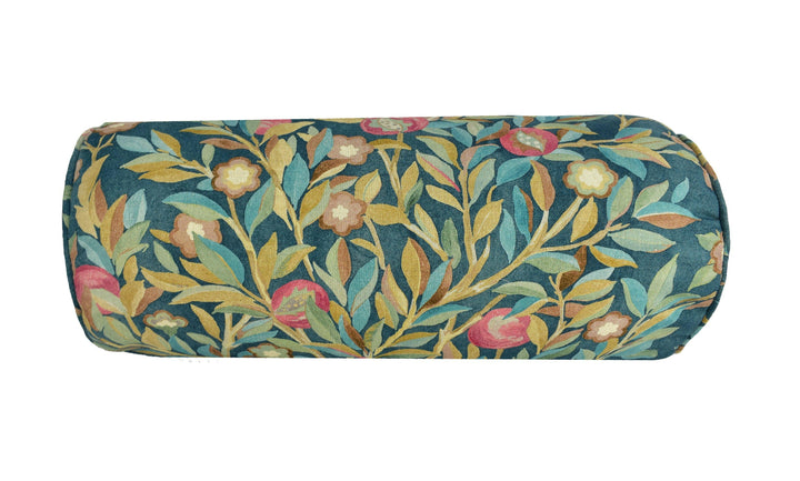 William Morris Melsetter Indigo Bolster Cushion 17" X 8" Designer Home Decor.