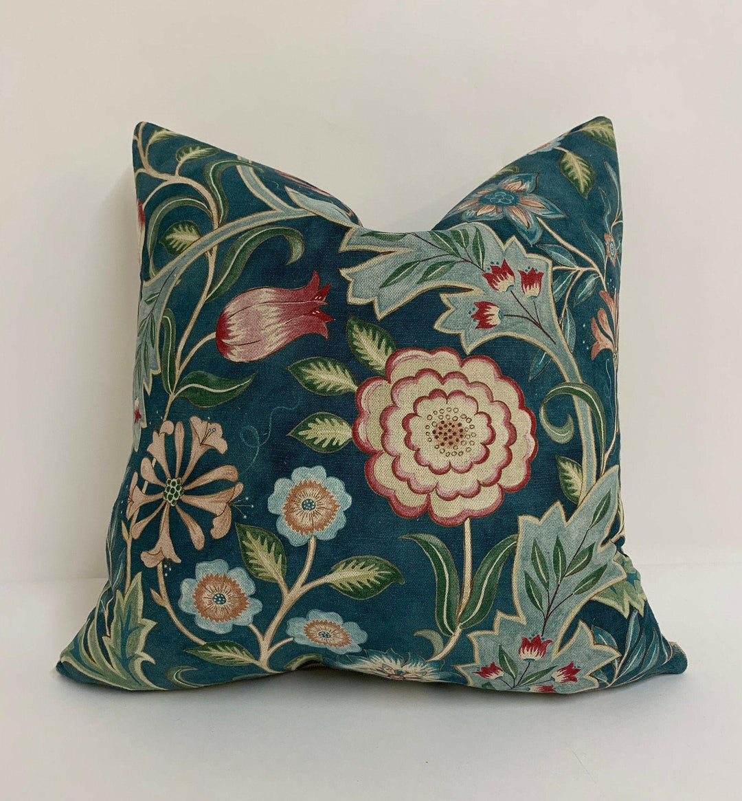 William Morris - Wilhelmina - Teal - Cushion Cover Throw Pillow Designer Home Décor.