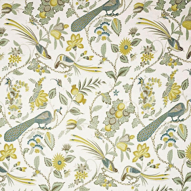 Schumacher - Campagne - Cadet and Citron - Made to Measure Curtains - draper panels Designer Home Décor.