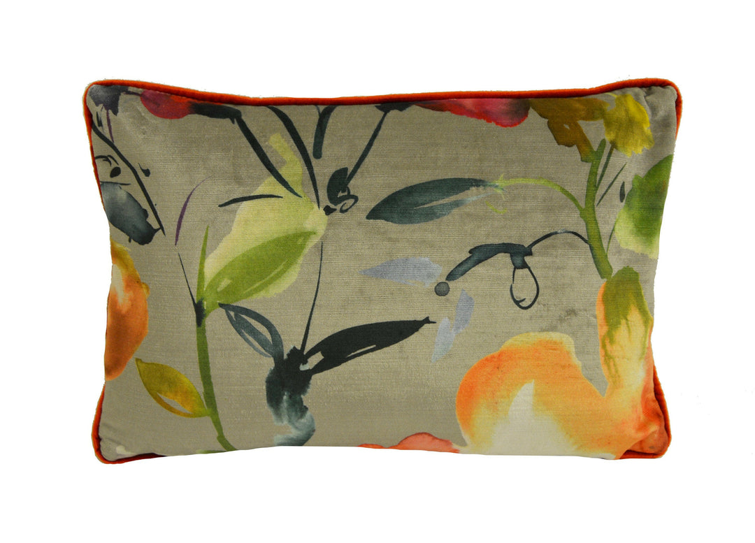 Voyage - Ambra - Lotus - Iridescent Contrast Piped Cushion Cover Throw Pillow Designer Home Decor.