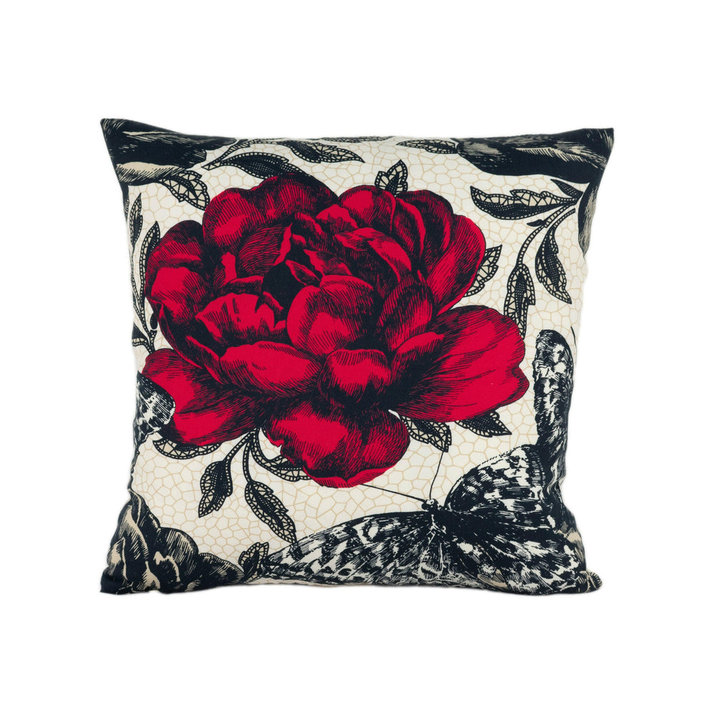Clarke and Clarke - Papillon - Rouge - Stunning Designer Cushion Cover Home Decor Throw Pillow.