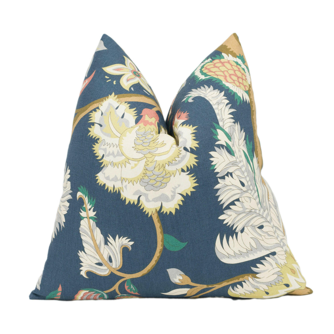Liberty Fabric - Palampore Trail - Pewter Blue - Stunning Cushion Cover Throw Pillow Designer Home Décor.
