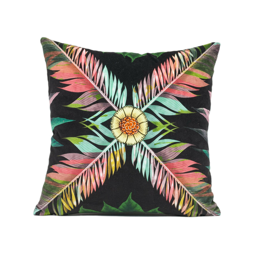 Designers Guild x Christian Lacroix - Feather Park Soft - Jais - Bold Feather Velvet Cushion Cover - Luxury Leaf Pillow Cover - Custom Decor.