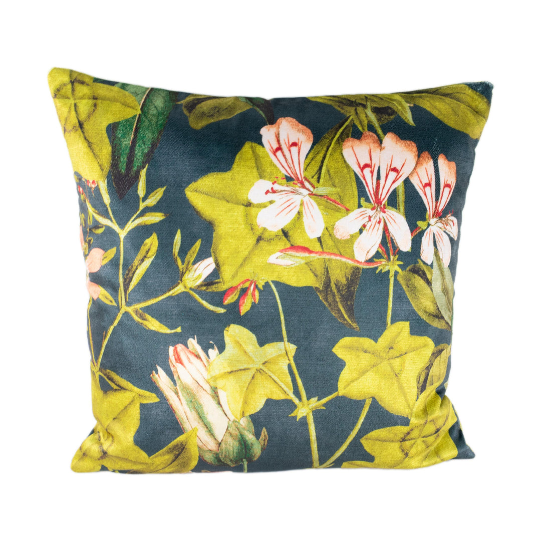 Clarke & Clarke – Passiflora – Midnight/Spice – Cushion Cover – Jewel Toned Velvet Botanical