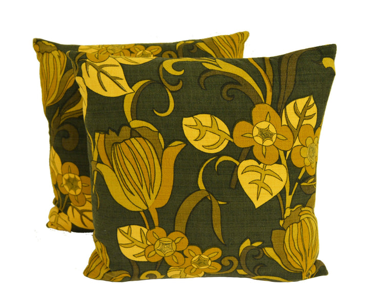Vintage 1950's Indanthren Barkcloth Cotton Cushion Cover.