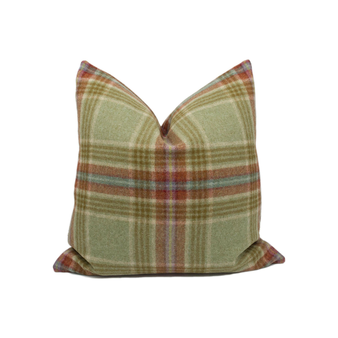 Abraham Moon - Ingleton - Agate - 100% Wool Cushion Cover - Designer Plaid Pillow Cover - Handmade Custom Abraham Moon Pillow.