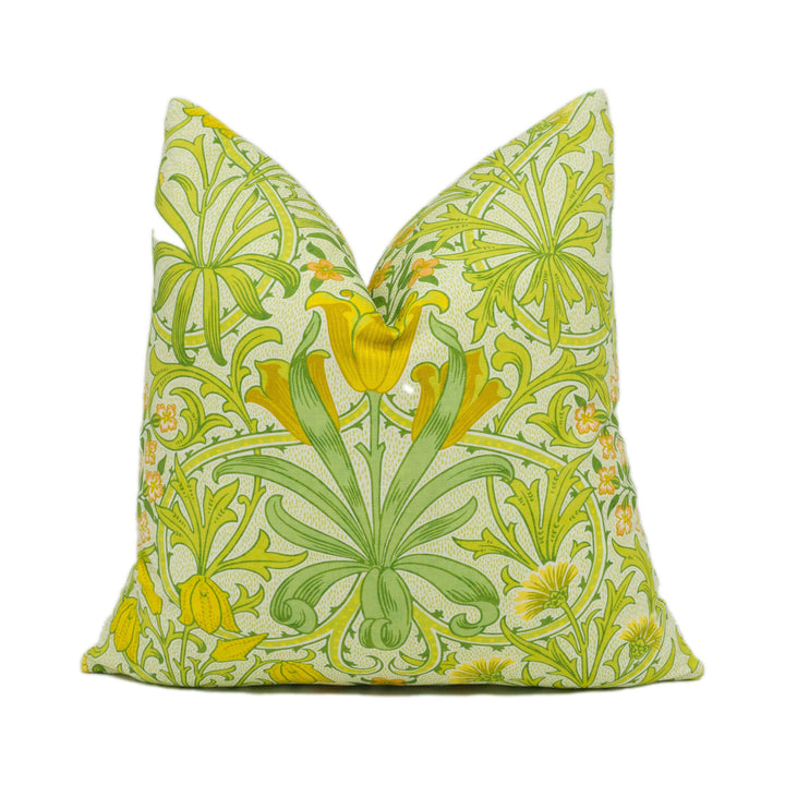 Ben Pentreath for William Morris - Woodland Weeds - Sap Green - Floral Cushion Cover - Handmade Throw Pillow - Designer Home Décor.