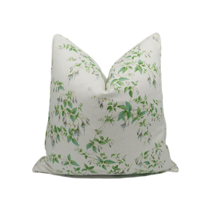 Colefax and Fowler - Fuchsia - Silver / Leaf - Delicate Floral Designer Cushion Cover - Handmade Throw Pillow - Luxury Home Décor.