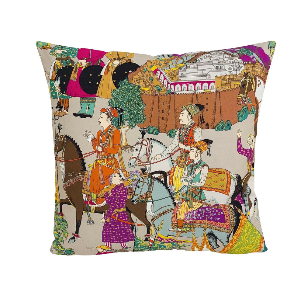 Manuel Canovas - Dara - Taupe - Colourful Indian Inspired Maharajah Cushion Cover - Handmade Throw Pillow Designer Home Decor.