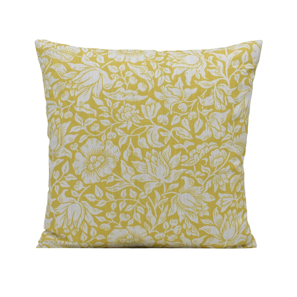 William Morris - Mallow - Weld - Classic Traditional Hibiscus Floral Designer Cushion Cover - Luxury Throw Pillow - Handmade Home Decor.