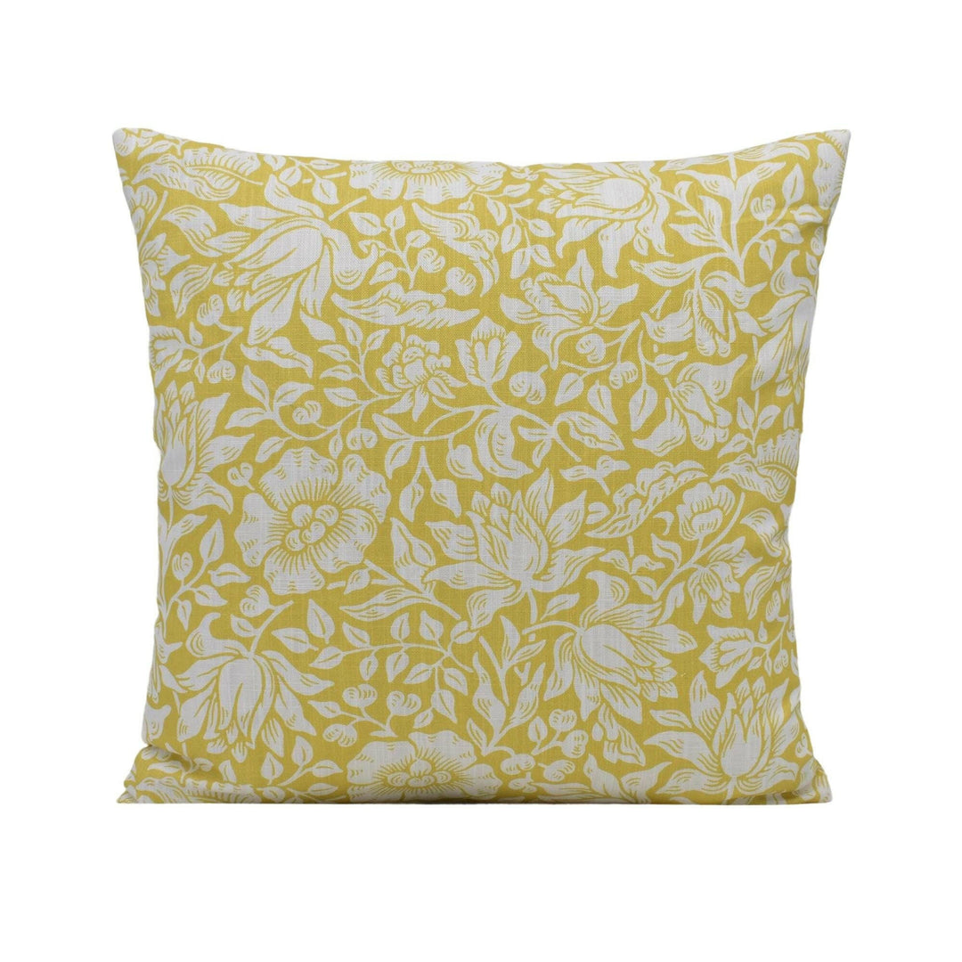 William Morris - Mallow - Weld - Classic Traditional Hibiscus Floral Designer Cushion Cover - Luxury Throw Pillow - Handmade Home Decor.