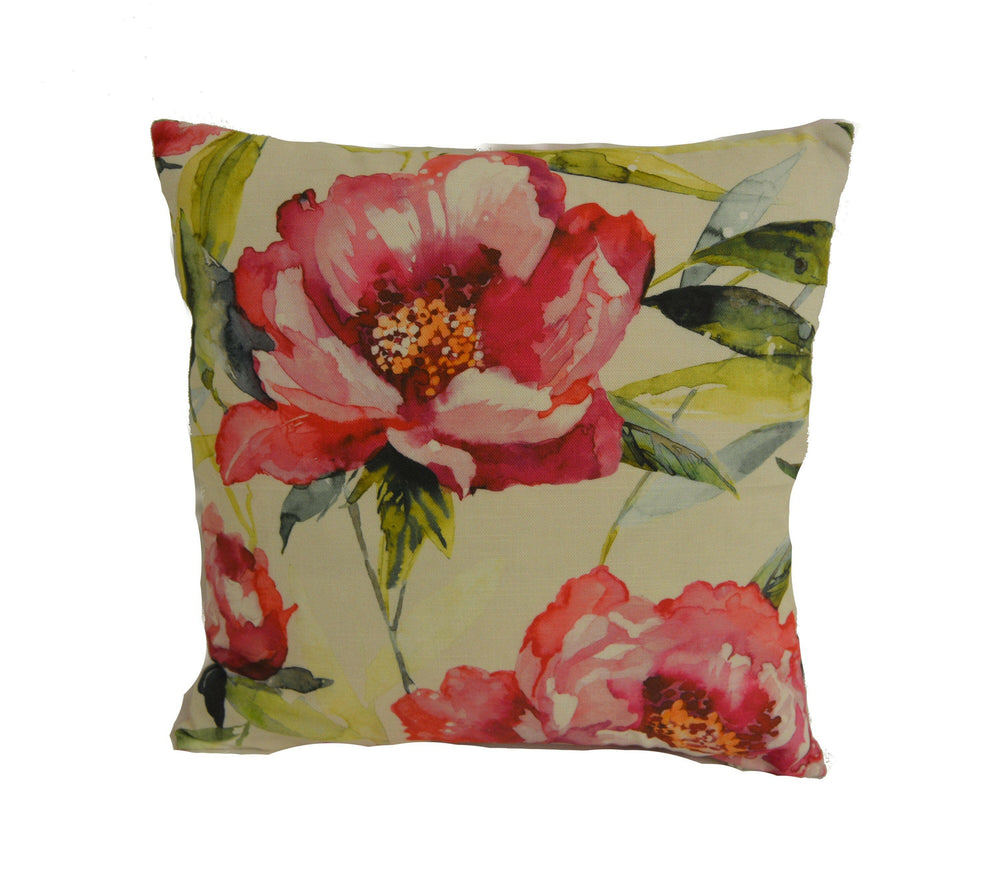 Voyage - Earnley - Peony - Beautiful Floral Bloom Cushion Cover - Handmade Throw Pillow Designer Home Decor - Scatter Cushion.