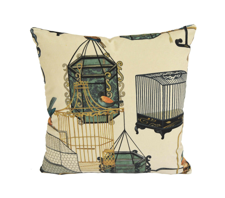 G P & J Baker - Menagerie Velvet - Parchment  - Opulent Cosmopolitan Marketplace Designer Velvet Cushion Cover - Luxury Handmade Throw.