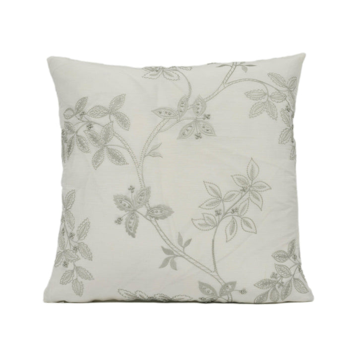 James Hare - Trailing Tree Silk - Linen - Chic Delicate Embroidered Silk Cushion Cover - Handmade Throw Pillow - Designer Home Décor.