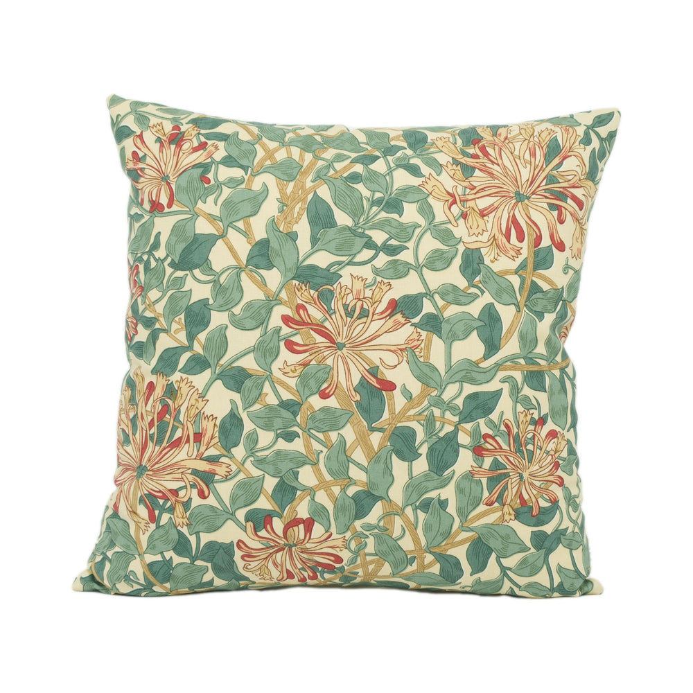 William Morris - Honeysuckle - Cream / Wine - Stunning Classic English Designer Cushion Cover Home Décor Throw Pillow.