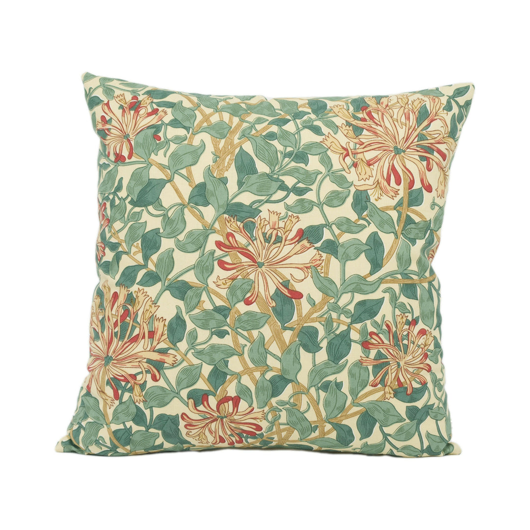 William Morris - Honeysuckle - Cream / Wine - Stunning Classic English Designer Cushion Cover Home Décor Throw Pillow.