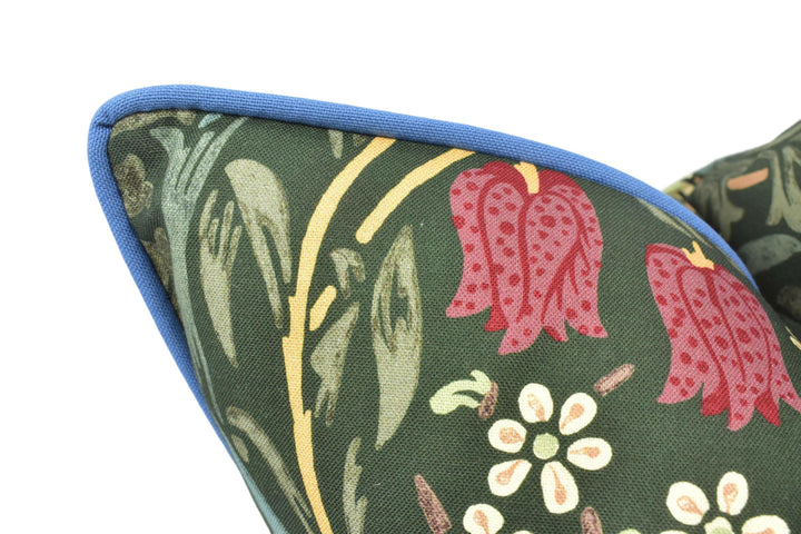 William Morris - Blackthorn - Green - Spectacular Classic Morris Handprint Style Designer Cushion Cover - Luxury Throw Pillow Handmade Home.