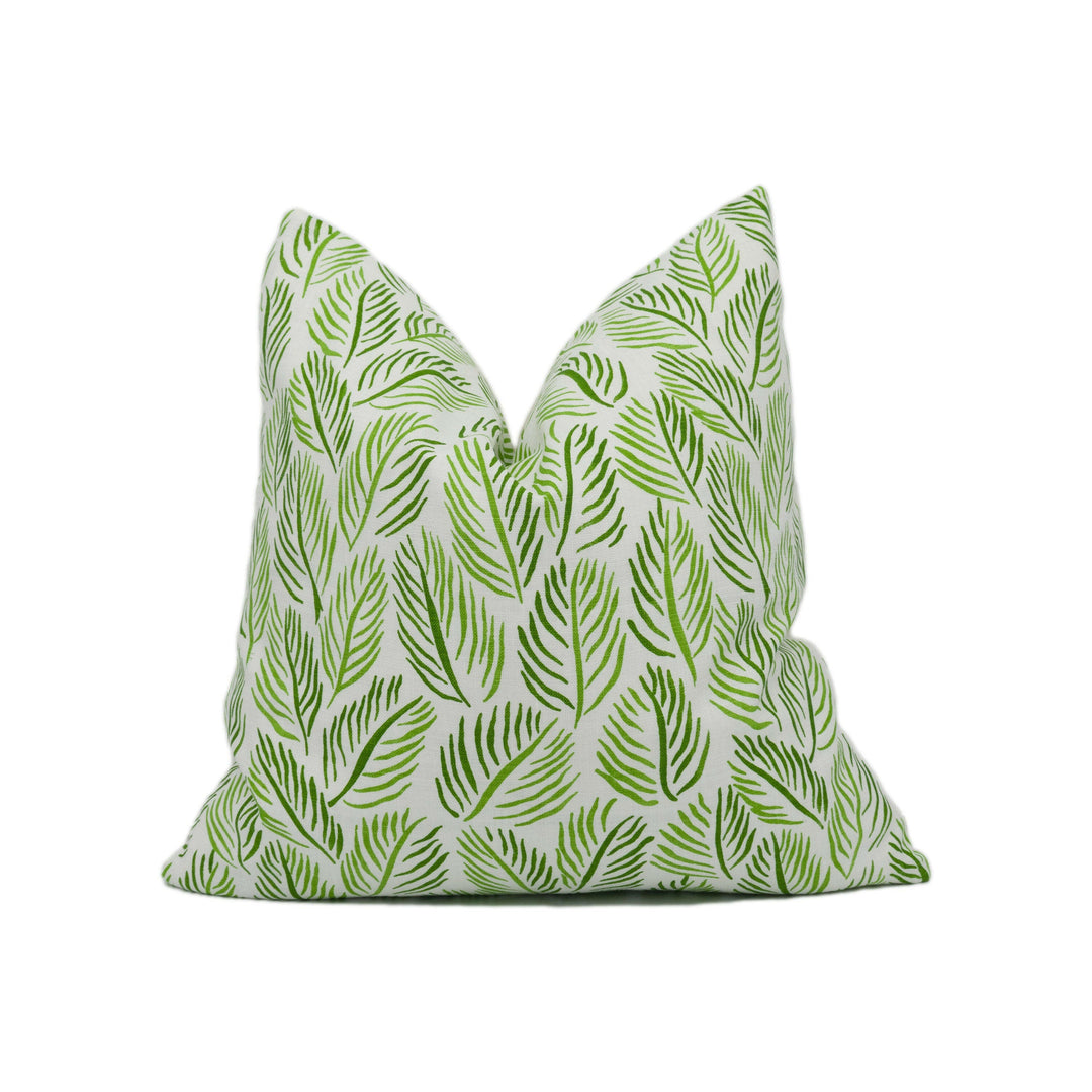 Christopher Farr - Armatures Feuilles - Green - Vibrant Cascading Tropical Leaves Cushion Cover - Handmade Throw Pillow - Designer Home.