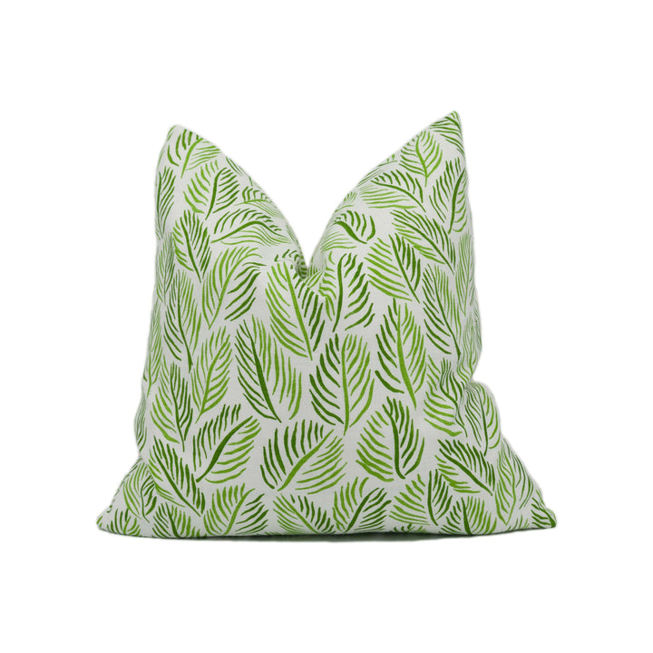 Christopher Farr - Armatures Feuilles - Green - Vibrant Cascading Tropical Leaves Cushion Cover - Handmade Throw Pillow - Designer Home.