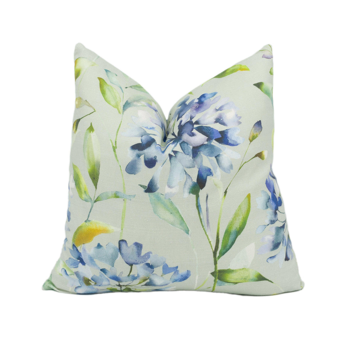 Voyage - Clovelly - Bluebell - Stunning Floral Watercolour Cushion Cover - Handmade Throw Pillow - Designer Home Decor.