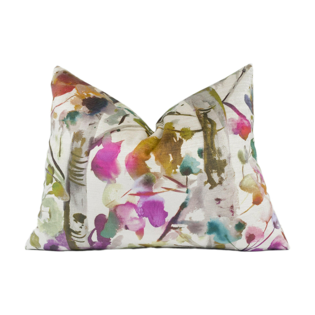 Voyage - Izusa - Lotus - Stunning Iridescent Watercolour Tree Cushion Cover - Handmade Throw Pillow Designer Home Decor.