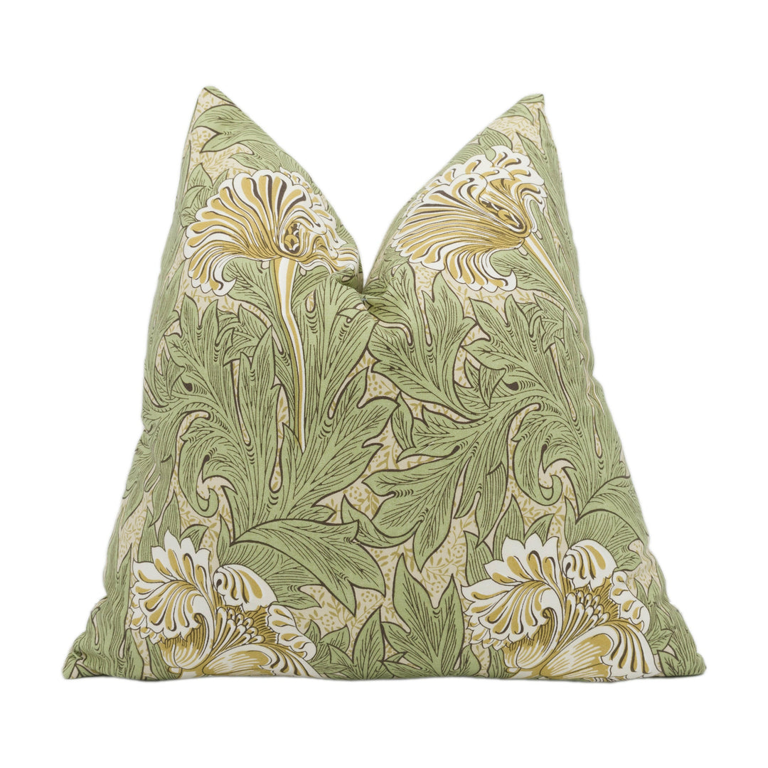 William Morris - Tulip - Artichoke / Gold - Classic English Designer Cushion Cover Throw Pillow Home Décor.