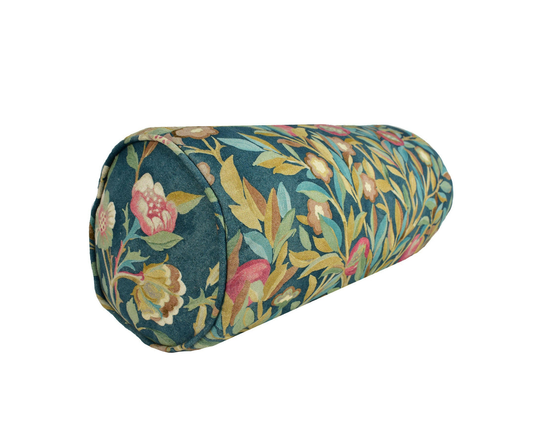William Morris Melsetter Indigo Bolster Cushion 17" X 8" Designer Home Decor.
