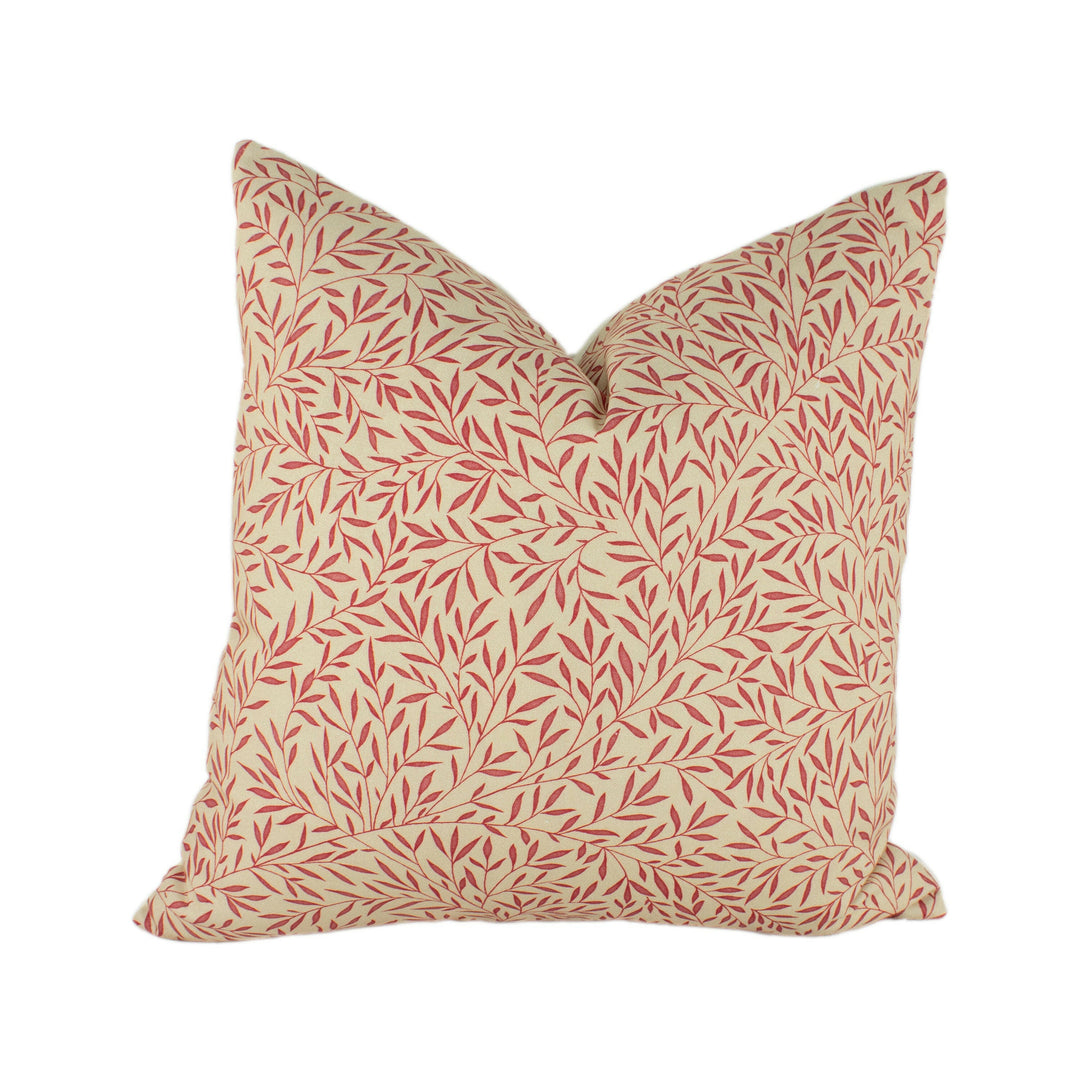 William Morris - Lily Leaf - Red - Cushion Cover Throw Pillow Stunning Designer Home Decor.