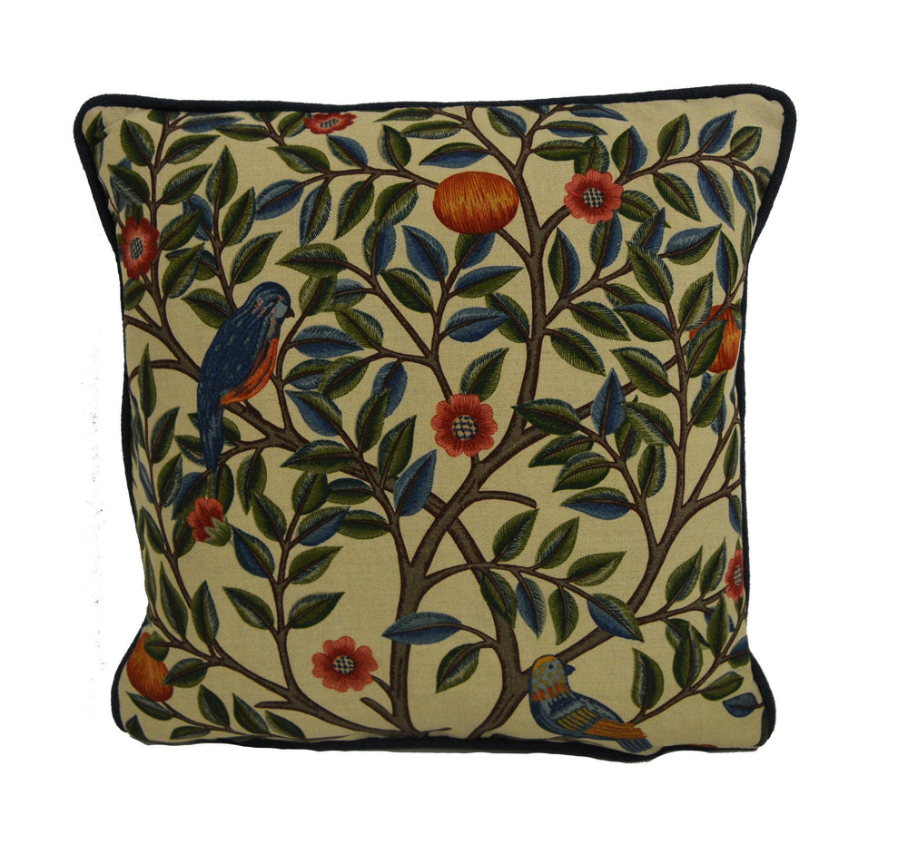 William Morris - Kelmscott Tree - Woad / Wine - Classic English Designer Cushion Cover - Luxury Throw Pillow - Handmade Home Decor.