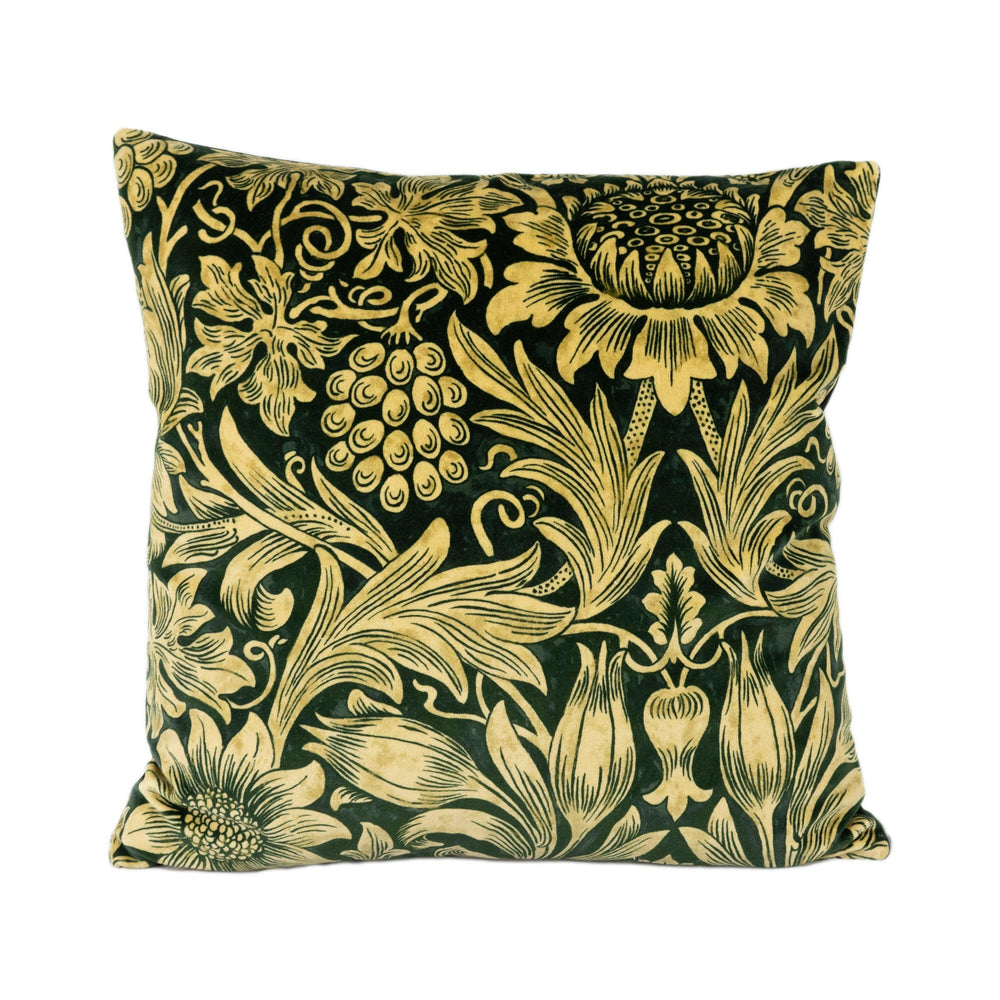 William Morris - Sunflower Velvet - Maple / Lichen - Cushion Cover Throw Pillow Designer Home Decor.