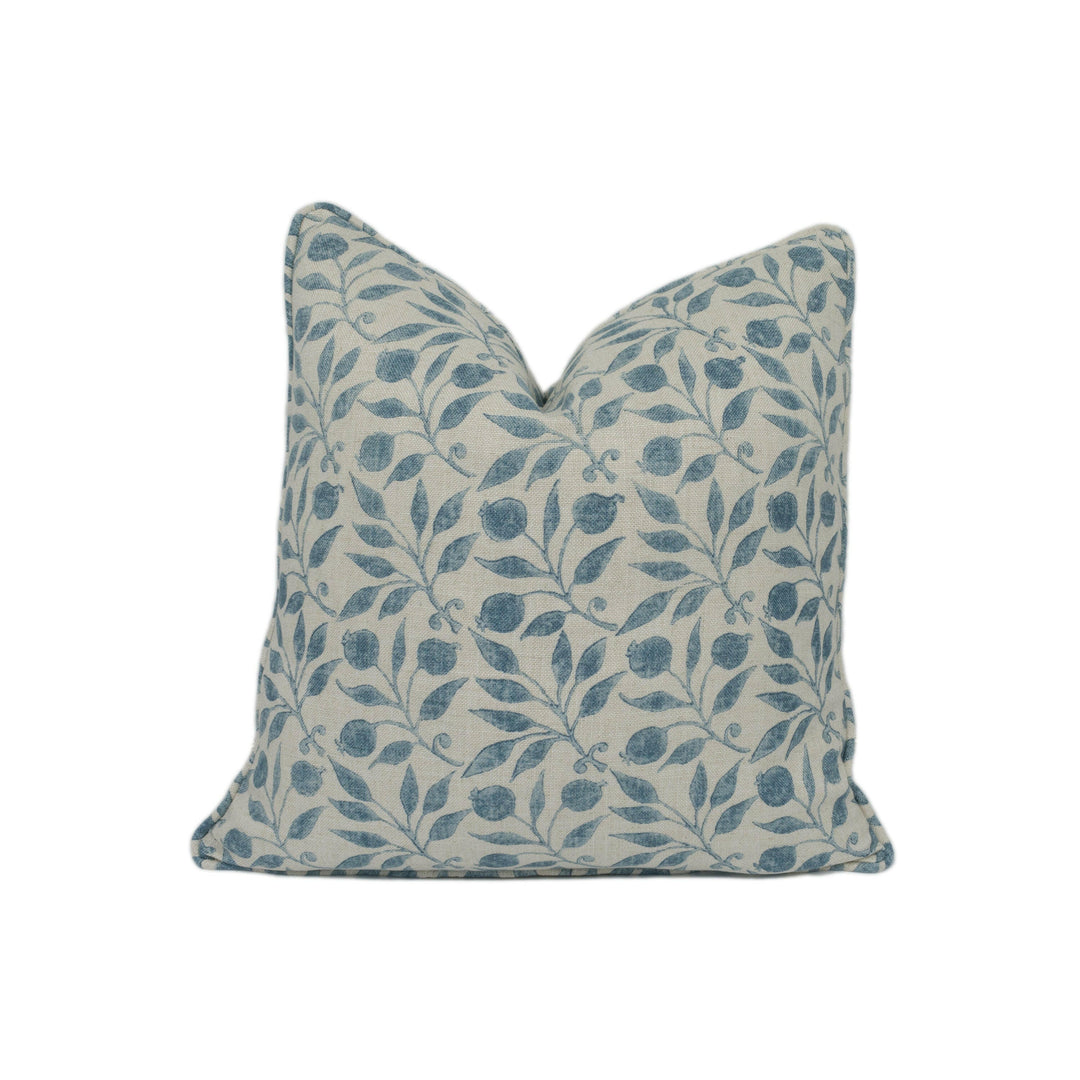William Morris - Rosehip - Mineral Blue - Classic Morris Intricate Floral Designer Cushion Cover - Luxury Throw Pillow - Handmade Home Decor.