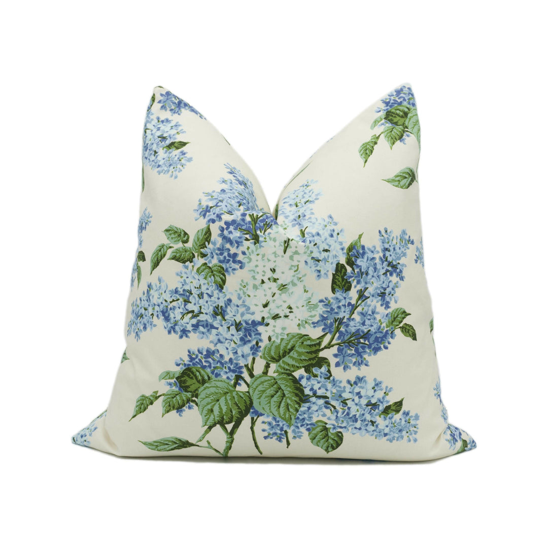 Schumacher - Proust's Lilacs - Blue - Vintage Inspired Floral Chintz Cushion Cover - Handmade Throw Pillow - Designer Home Décor.