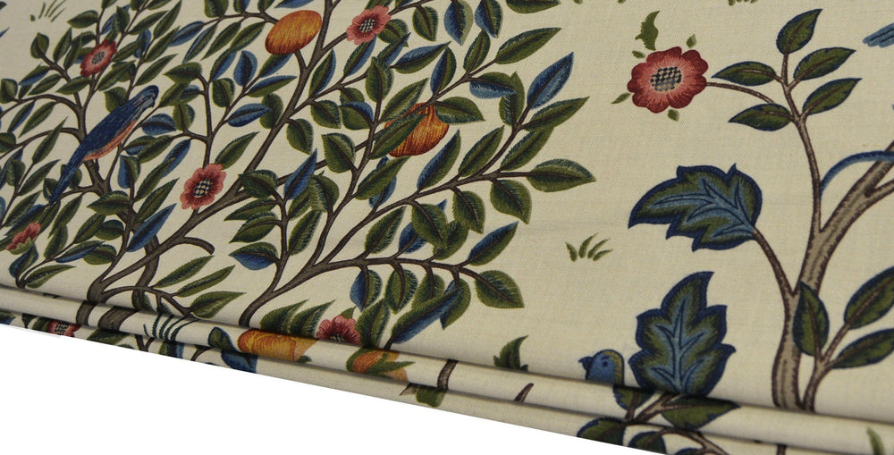 William Morris - Kelmscott Tree - Woad / Wine - Professionally Made Roman Blind Made to Measure.