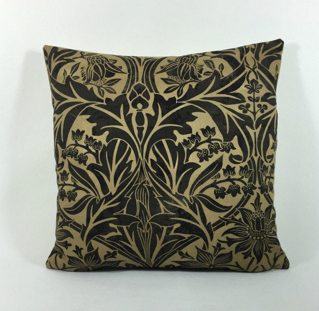 William Morris - Bluebell - Black / Manilla - Classic English Designer Cushion Cover Stunning Designer Throw Pillow Home Decor.