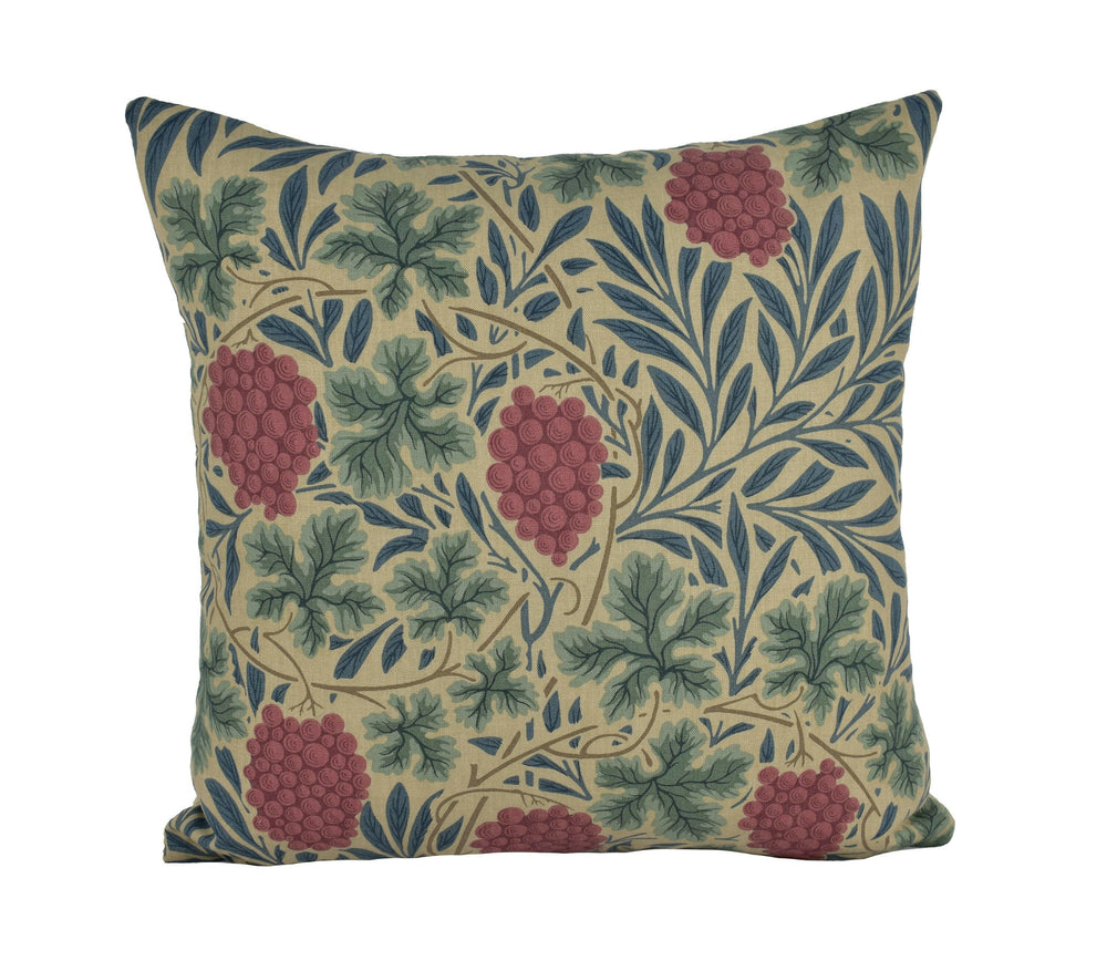 William Morris - Vine - Russet / Heather - Cushion Cover Throw Pillow Designer Home Decor.