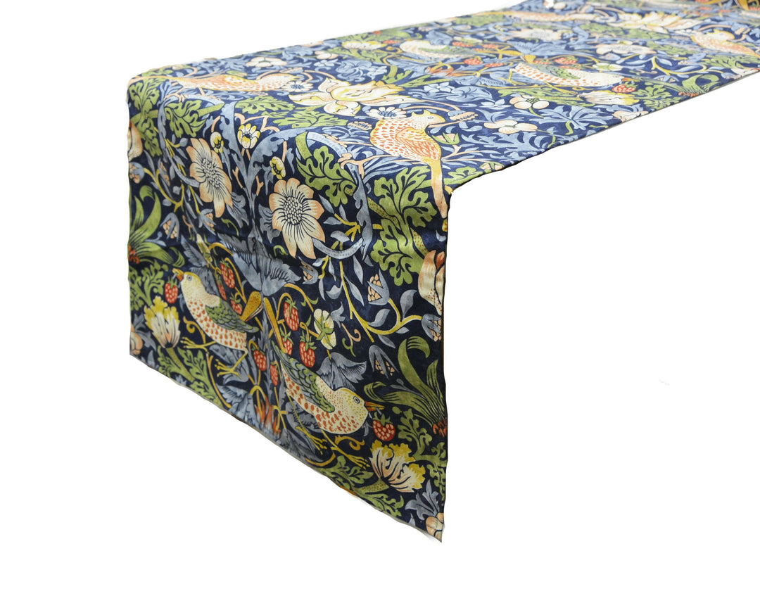 William Morris - Strawberry Thief - Indigo / Mineral - Table Runner.