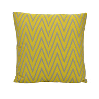 Thumbnail for a yellow pillow with a grey zigzag pattern