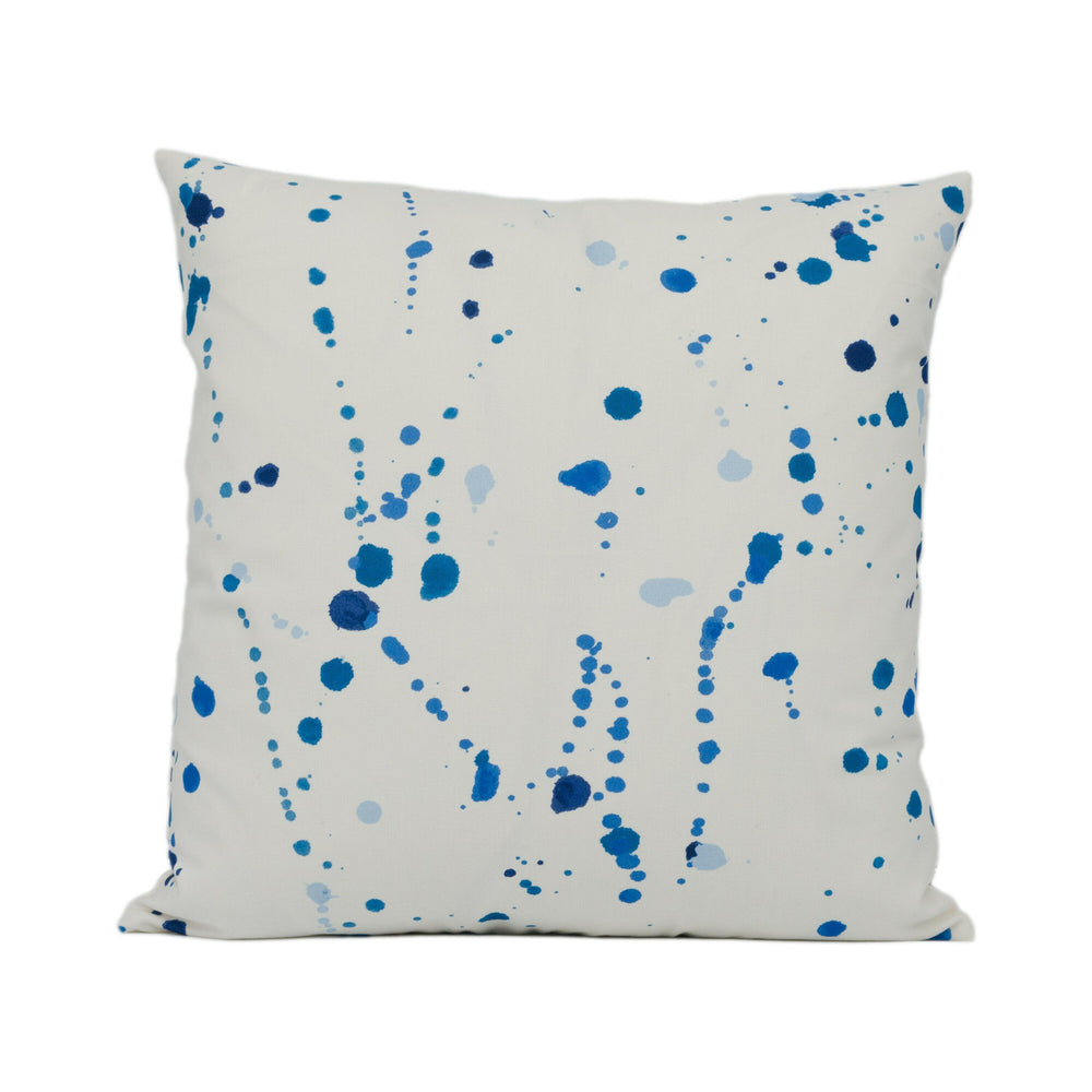 Porter Teleo for Schumacher - Ink Splash - Blue - Abstract Painterly Designer Cushion Cover - Handmade Throw Pillow - Luxury Home Decor.