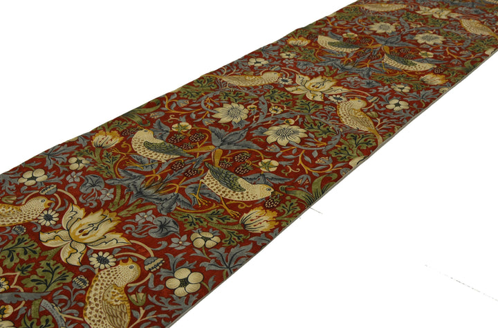 William Morris - Strawberry Thief - Crimson / Slate - Table Runner.