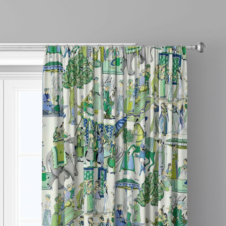 Manuel Canovas Kalinda Bleu de Prusse Curtains Made to Measure Drapes Designer Home Decor.