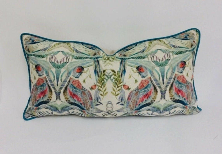 Voyage - Netherton - Pomegranate - Striking Watercolour Statement Cushion Cover Contrast Piped Throw Pillow Designer Home Decor.