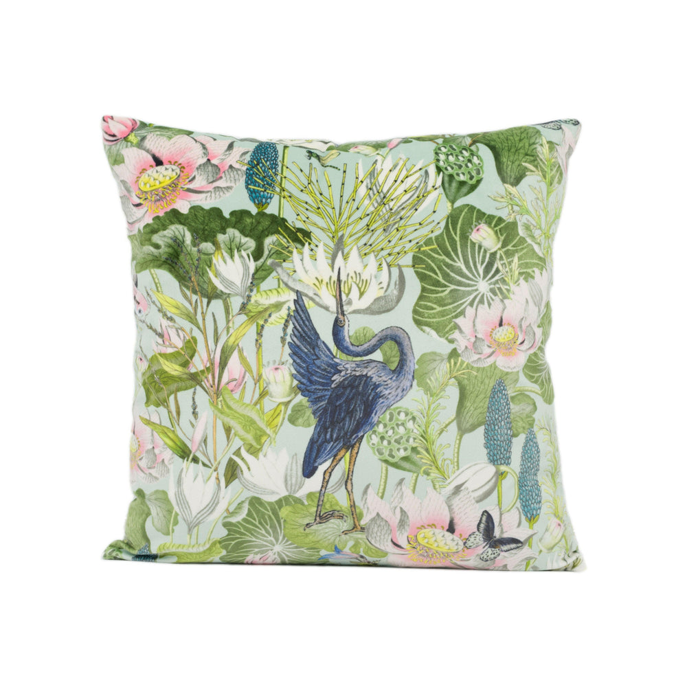 Wedgwood by Clarke and Clarke - Waterlily - Mineral Velvet - Tropical Amazon Flora & Fauna Designer Cushion Cover - Luxury Throw Pillow Home.