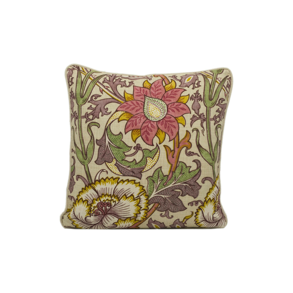 William Morris - Pink & Rose - Manilla / Wine - Cushion Cover Throw Pillow Designer Home Decor.