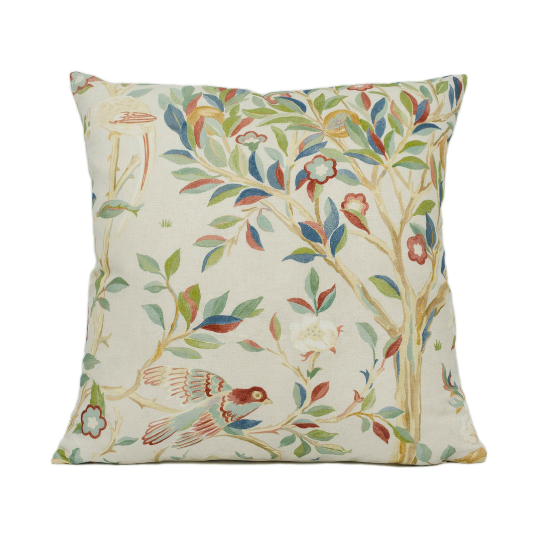 William Morris - Melsetter - Linen - Classic Floral Fruit Tree Bird Cushion Cover - Handmade Throw Pillow - Designer Home Décor.
