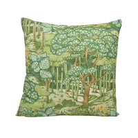 Thumbnail for a green and yellow pillow with trees on it