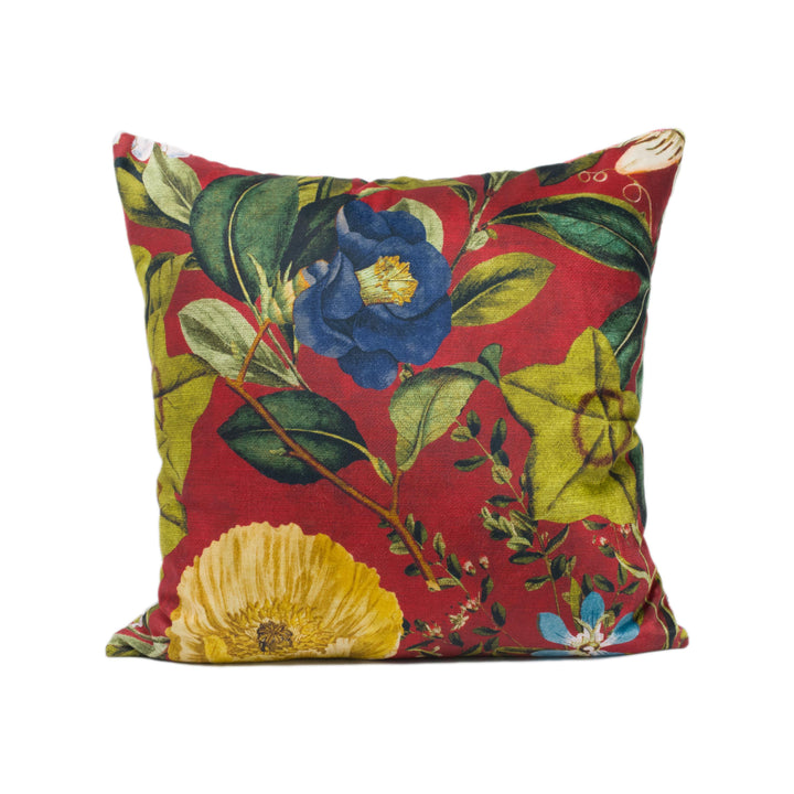 Clarke & Clarke – Passiflora – Rouge – Cushion Cover – Crimson Botanical Velvet