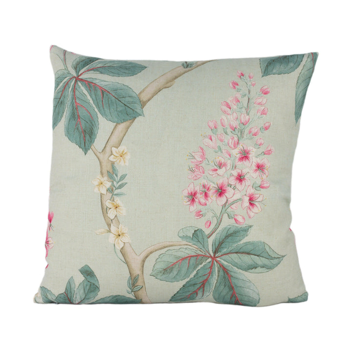 Sanderson - Chestnut Tree - Seaspray / Peony - Traditional Trailing Chestnut Blossom Designer Cushion Cover - Luxury Throw Pillow - Handmade.